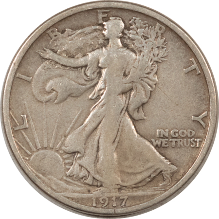 New Store Items 1917-S REVERSE WALKING LIBERTY HALF DOLLAR PLEASING CIRC EXAMPLE STRONG DETAILS!