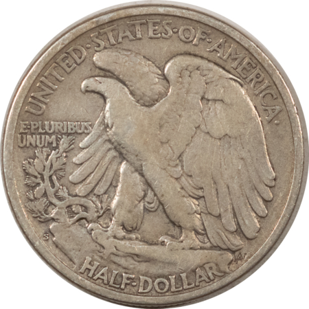 New Store Items 1917-S REVERSE WALKING LIBERTY HALF DOLLAR PLEASING CIRC EXAMPLE STRONG DETAILS!