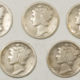 Mercury Dimes 1923-S, 1926-D, 1927-D, 1928-D MERCURY DIMES, LOT OF 4 – CIRCULATED!