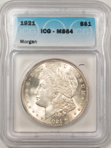 Morgan Dollars 1921 $1 MORGAN DOLLAR – ICG MS-64