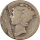 Mercury Dimes 1921 MERCURY DIME – PLEASING CIRCULATED EXAMPLE, KEY-DATE!