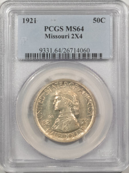 New Certified Coins 1921 MISSOURI 2X4 COMMEMORATIVE HALF DOLLAR – PCGS MS-64, FRESH, PQ! LOOKS GEM!