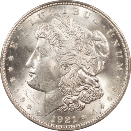 Morgan Dollars 1921-D $1 MORGAN DOLLAR – PCGS MS-64, BLAST WHITE & PREMIUM QUALITY!