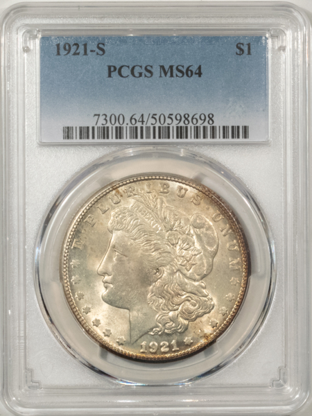 Morgan Dollars 1921-S $1 MORGAN DOLLAR – PCGS MS-64