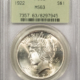 New Certified Coins 1922-S $1 PEACE DOLLAR – NGC MS-63, CHOICE & PRETTY!