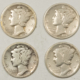 Mercury Dimes 1918-D, 1918-S, 1919-D,1919-S, 1920-S MERCURY DIMES, LOT OF 5 – CIRCULATED!