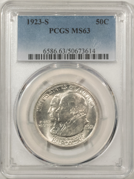 New Certified Coins 1923-S MONROE COMMEM HALF DOLLAR – PCGS MS-63, FLASHY WHITE & PREMIUM QUALITY!