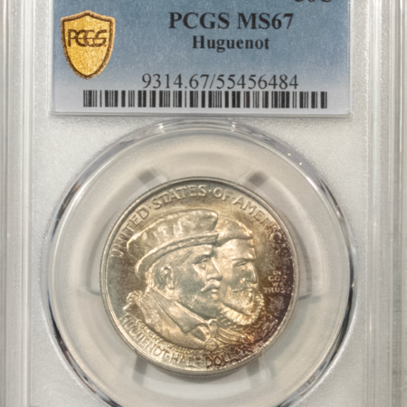 New Certified Coins 1924 HUGUENOT COMMEMORATIVE HALF DOLLAR – PCGS MS-67, GORGEOUS, PREMIUM QUALITY!