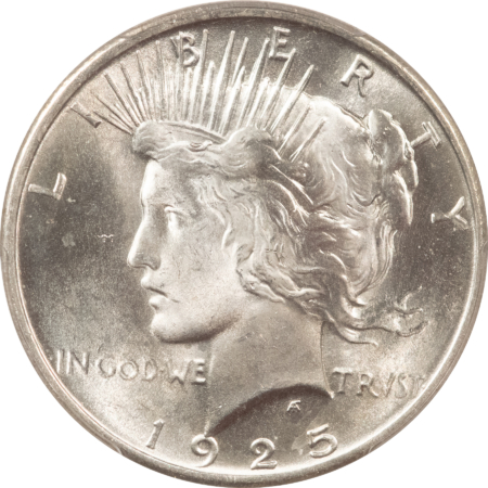 New Certified Coins 1925 $1 PEACE DOLLAR – PCGS MS-64+, BLAST WHITE & PREMIUM QUALITY+!