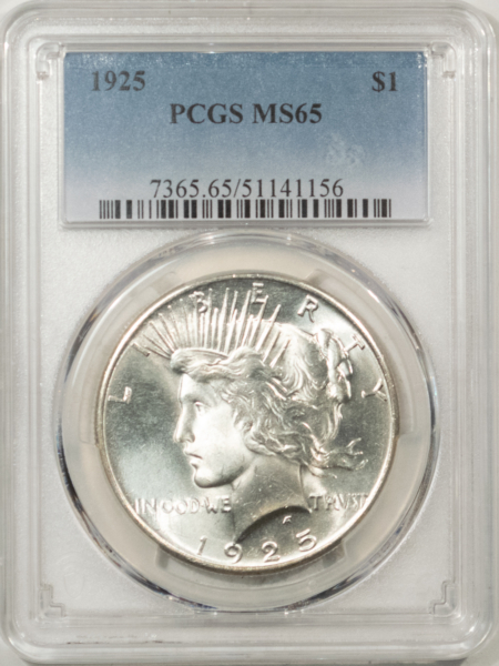 New Certified Coins 1925 $1 PEACE DOLLAR – PCGS MS-65, PREMIUM QUALITY!