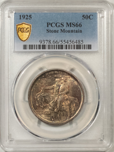 New Certified Coins 1925 STONE MOUNTAIN COMMEM HALF DOLLAR – PCGS MS-66 PRETTY, PREMIUM QUALITY!