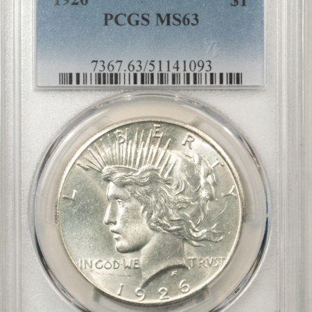 New Certified Coins 1926 $1 PEACE DOLLAR – PCGS MS-63