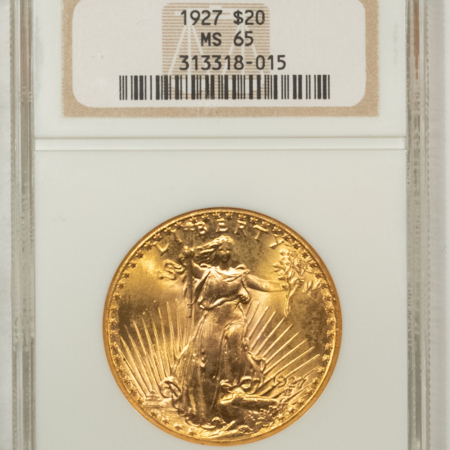 $20 1927 $20 ST GAUDENS GOLD DOUBLE EAGLE – NGC MS-65, FLASHY, GEM BU!