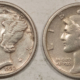 Mercury Dimes 1926-S 1931-D 1931-S MERCURY DIMES LOT/3 – CIRCULATED, 26-S W/OLD OBV SCRATCHES!