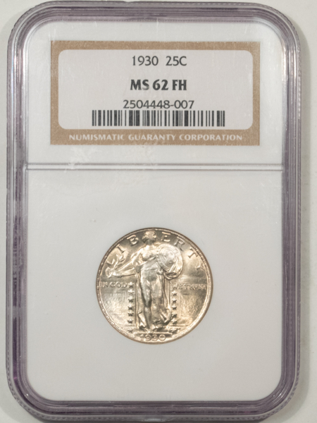 New Certified Coins 1930 STANDING LIBERTY QUARTER – NGC MS-62 FH, LUSTROUS!