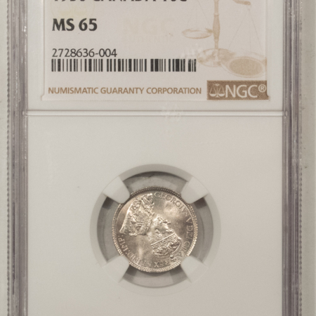 New Certified Coins CANADA 1930 10c, KM-23a – NGC MS-65, FLASHY GEM!