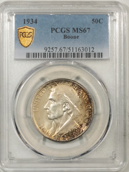 New Certified Coins 1934 BOONE COMMEMORATIVE HALF DOLLAR – PCGS MS-67, SUPERB ORIGINAL GEM!