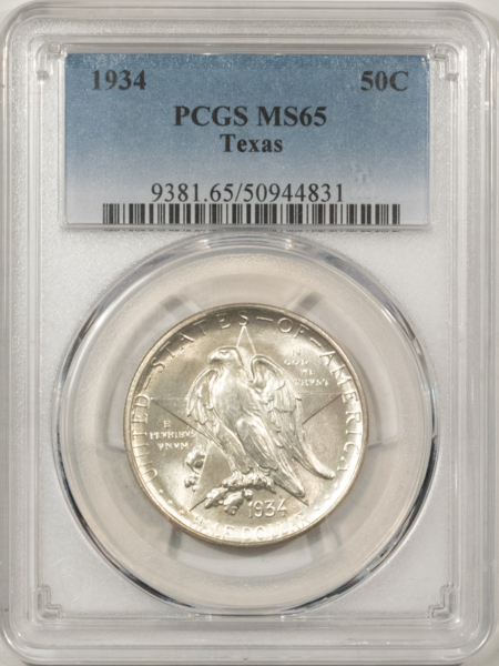 New Certified Coins 1934 TEXAS COMMEMORATIVE HALF DOLLAR – PCGS MS-65