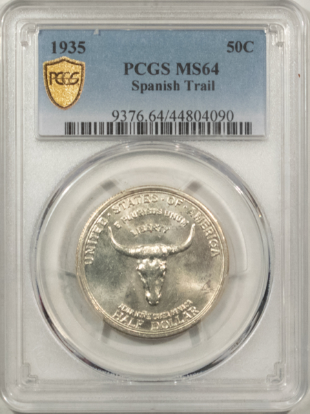 New Certified Coins 1935 SPANISH TRAIL COMMEMORATIVE HALF DOLLAR – PCGS MS-64, LUSTROUS!