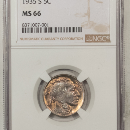 Buffalo Nickels 1935-S BUFFALO NICKEL – NGC MS-66, GORGEOUS!