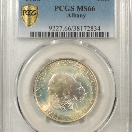 New Certified Coins 1936 ALBANY COMMEMORATIVE HALF DOLLAR PCGS MS-66, IRRIDESCENT PASTELS 67 LUSTER!