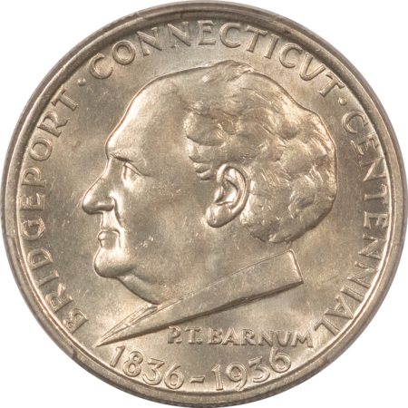 New Certified Coins 1936 BRIDGEPORT COMMEMORATIVE HALF DOLLAR – PCGS MS-64, CLEAN & PREMIUM QUALITY!