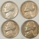 Jefferson Nickels 1938-D, 38-S, 39-D, 39-S JEFFERSON NICKELS, LOT OF 4 – HIGH GRADE CIRC EXAMPLES!