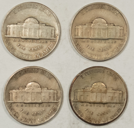 Jefferson Nickels 1938-D, 38-S, 39-D, 39-S JEFFERSON NICKELS LOT/4 HIGH GRADE CIRCULATED EXAMPLES!