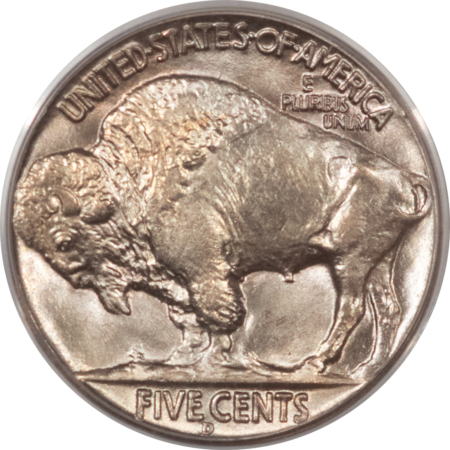 Buffalo Nickels 1938-D BUFFALO NICKEL PCGS MS-64, PREMIUM QUALITY! VINTAGE 2 PC OLD GREEN HOLDER