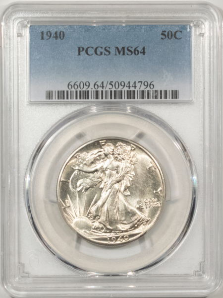 New Certified Coins 1940 WALKING LIBERTY HALF DOLLAR – PCGS MS-64