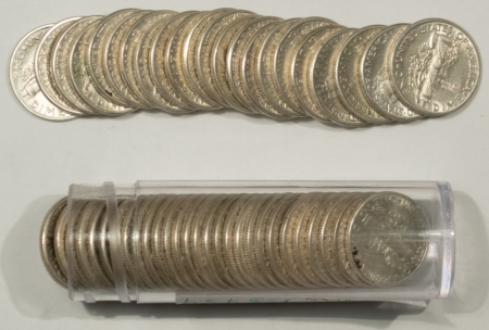 Mercury Dimes 1940s MERCURY DIME 50 COIN MIXED ROLL ORIGINAL ABOUT UNC-BORDERLINE UNCIRCULATED