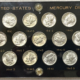 Jefferson Nickels 1942-1945 11 COIN JEFFERSON WAR NICKEL COMPLETE SET BU IN VINTAGE CAPITAL HOLDER