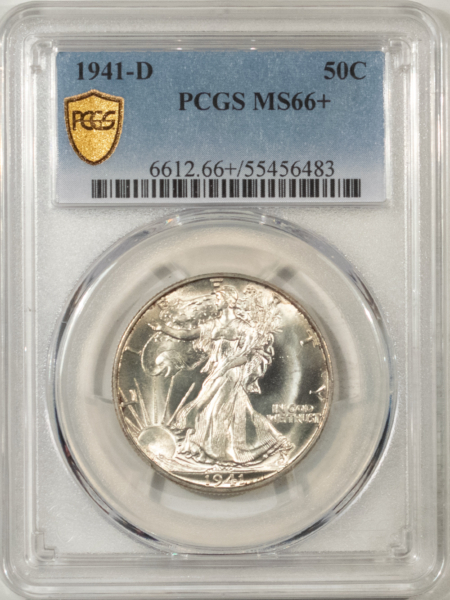 New Certified Coins 1941-D WALKING LIBERTY HALF DOLLAR – PCGS MS-66+, BLAZER!