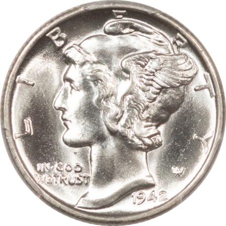 Mercury Dimes 1942-S MERCURY DIME – PCGS MS-65 FB, PREMIUM QUALITY!