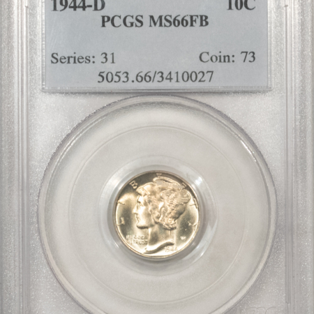 Mercury Dimes 1944-D MERCURY DIME – PCGS MS-66 FB, FRESH!