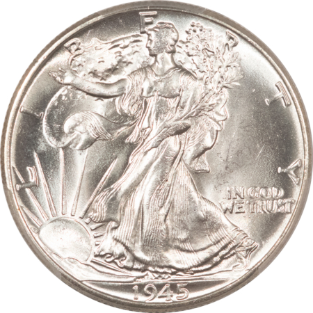 New Certified Coins 1945 WALKING LIBERTY HALF DOLLAR – PCGS MS-65