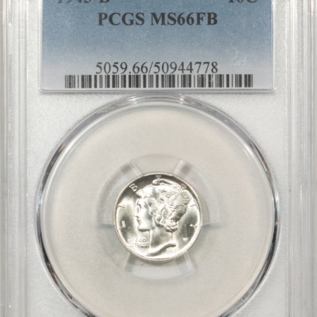 Mercury Dimes 1945-D MERCURY DIME – PCGS MS-66 FB