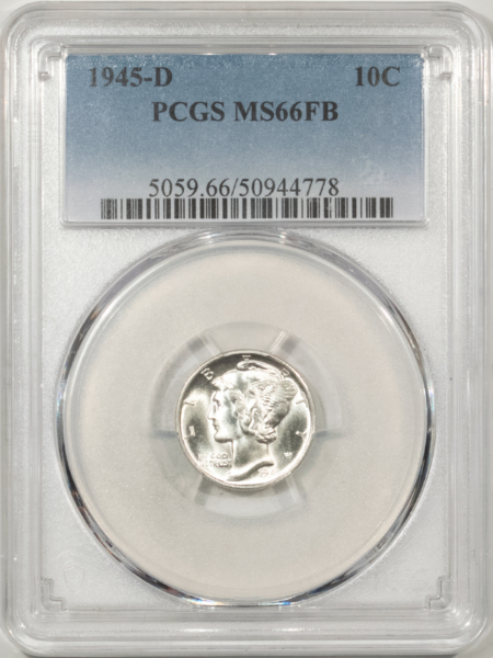 Mercury Dimes 1945-D MERCURY DIME – PCGS MS-66 FB