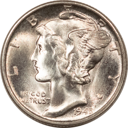 Mercury Dimes 1945-S MICRO S MERCURY DIME – PRETTY UNCIRCULATED WITH CLAIMS TO GEM!