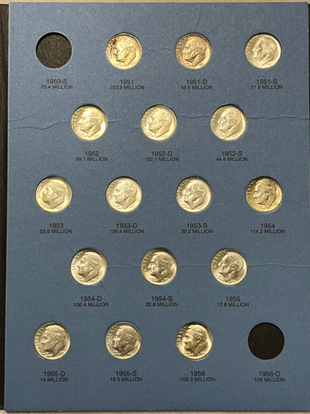 New Store Items 1946-1964 45 PARTIAL 45 COIN ROOSEVELT DIME SET NICE BRILLIANT UNCIRCULATED