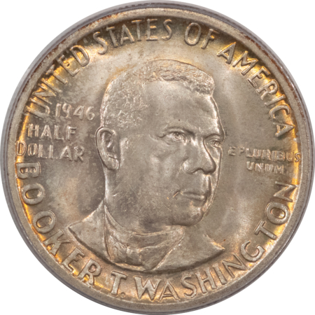 New Certified Coins 1946 BOOKER T WASHINGTON COMMEMORATIVE HALF DOLLAR – PCGS MS-64, REALLY PRETTY!