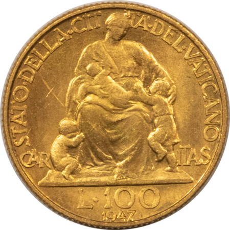 New Store Items 1947 ITALY-PAPAL VATICAN CITY 100 LIRE GOLD -UNCIRCULATED!