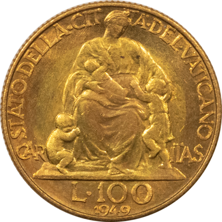 New Store Items 1949 ITALY-PAPAL VATICAN CITY 100 LIRE GOLD -UNCIRCULATED!