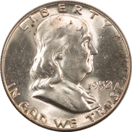 Franklin Halves 1952 FRANKLIN HALF DOLLAR – FRESH UNCIRCULATED WITH FULL BELL LINES!