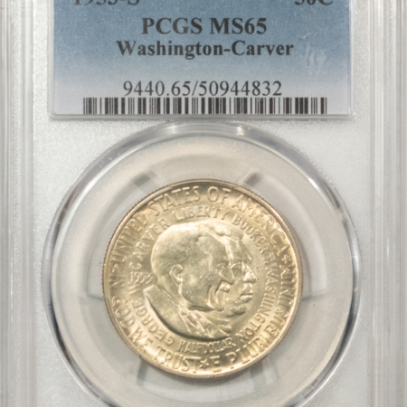 Silver 1953-S WASHINGTON-CARVER COMMEMORATIVE HALF DOLLAR – PCGS MS-65