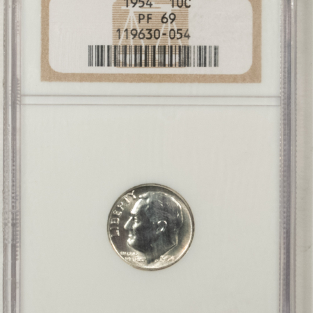 New Certified Coins 1954 PROOF ROOSEVELT DIME – NGC PF-69, WHITE!