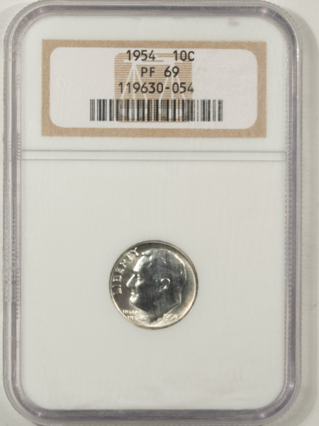 New Certified Coins 1954 PROOF ROOSEVELT DIME – NGC PF-69, WHITE!