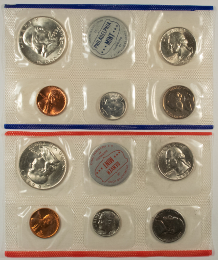 New Store Items 1959-P/D U.S. SILVER MINT SET, GEM BU – NO OUTER ENVELOPE