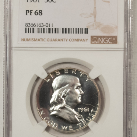 Franklin Halves 1961 PROOF FRANKLIN HALF DOLLAR – NGC PF-68, PRISTINE!