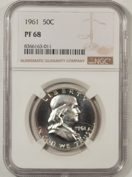 Franklin Halves 1961 PROOF FRANKLIN HALF DOLLAR – NGC PF-68, PRISTINE!